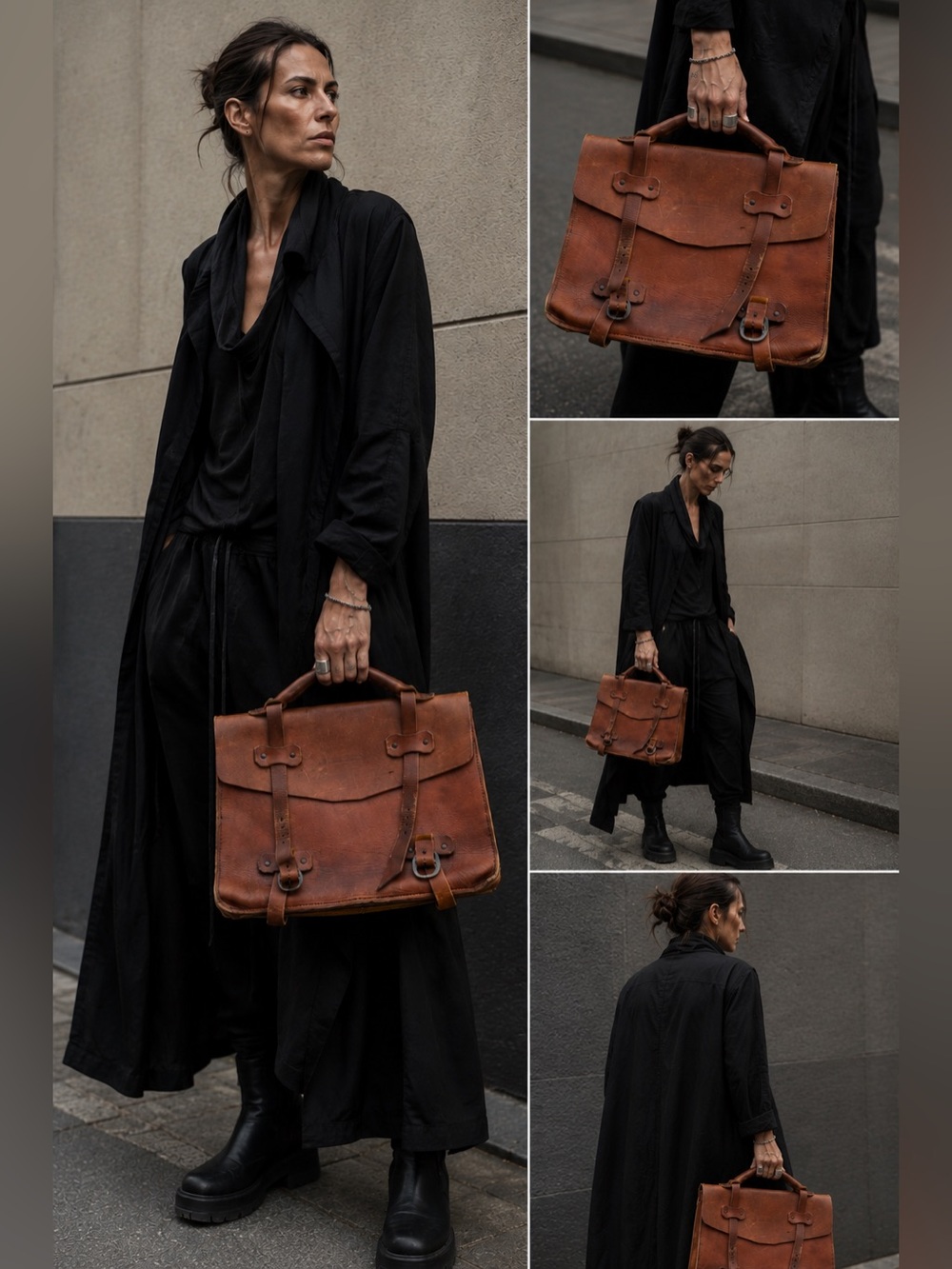 Rustic vintage Classic Brown Leather satchel Bag